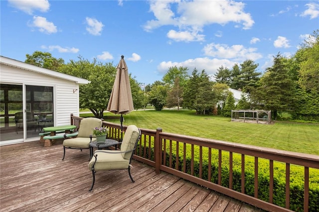 15 Womantam Ln, Cumberland, RI 02864 - wooden deck featuring a yard and view of scattered trees