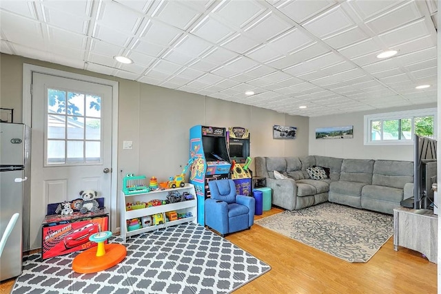92 Chatworth Ave, Warwick, RI 02886 - living room featuring wood finished floors and recessed lighting