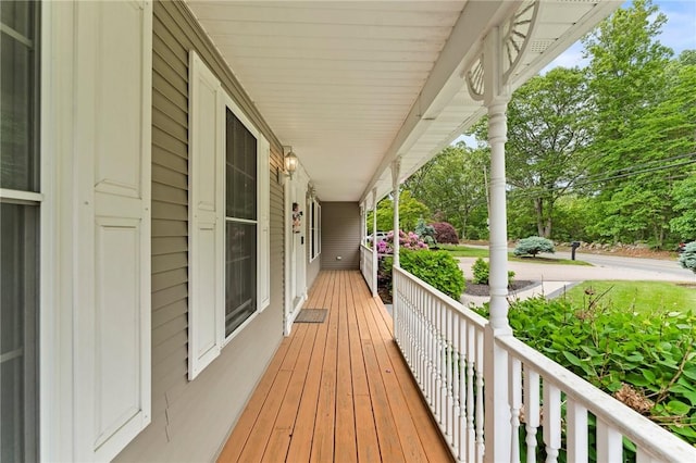 1710 Phenix Ave, Cranston, RI 02921 - wooden porch with view of scattered trees