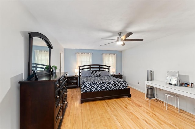 1710 Phenix Ave, Cranston, RI 02921 - bedroom featuring light wood-type flooring, ceiling fan, and baseboards