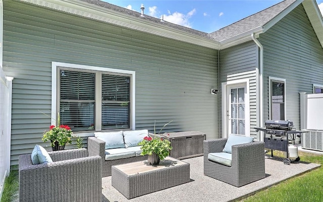 77 W Valley Cir Unit 77, West Warwick, RI 02893 - view of patio featuring outdoor lounge area, grilling area, and cooling unit