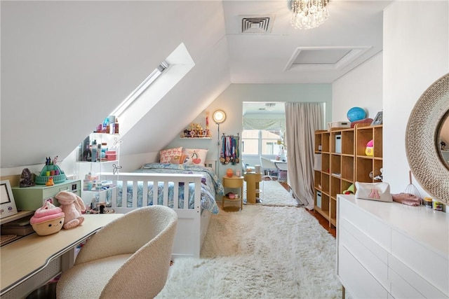 7 Maloney Ln, Middletown, RI 02842 - bedroom with lofted ceiling and attic access