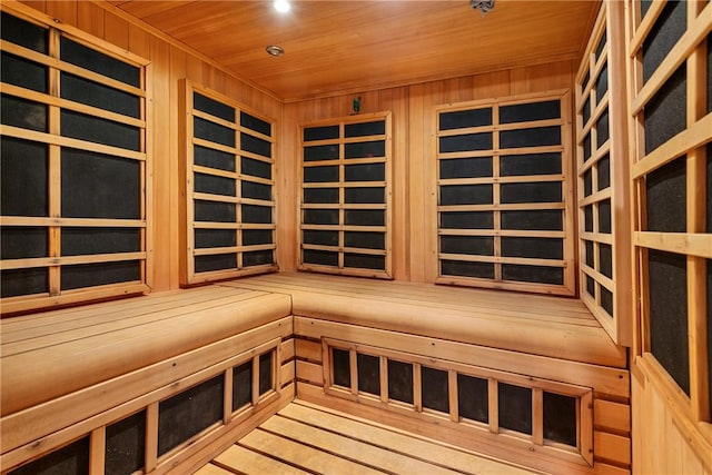 7 Maloney Ln, Middletown, RI 02842 - sauna featuring wood ceiling, recessed lighting, and wooden walls