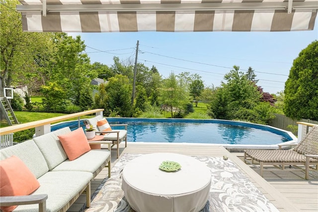 7 Maloney Ln, Middletown, RI 02842 - outdoor pool featuring outdoor lounge area and a deck