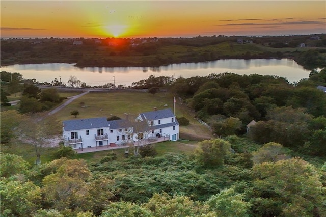 1087 Lakeside Dr, Block Island, RI 02807 - aerial view at dusk of a water view