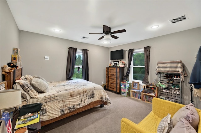 69 Arnold St, Lincoln, RI 02865 - bedroom with carpet floors, multiple windows, a ceiling fan, and recessed lighting