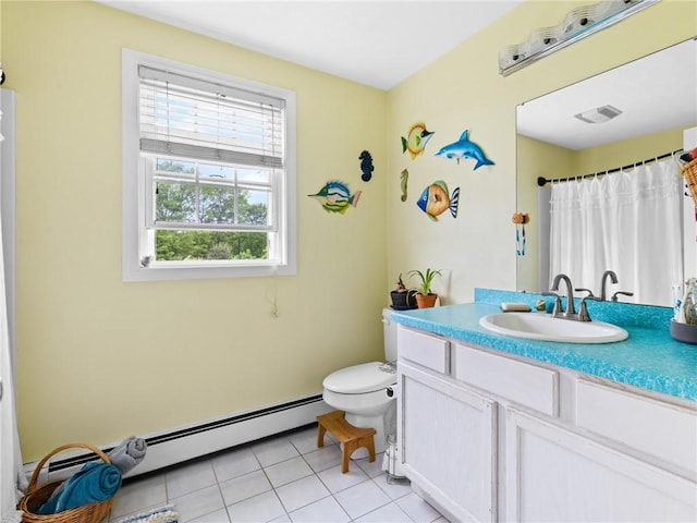 60 Broad St, Plainville, MA 02762 - full bathroom with toilet, vanity, tile patterned flooring, and a shower with shower curtain