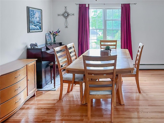 60 Broad St, Plainville, MA 02762 - dining area with light wood-type flooring and baseboard heating