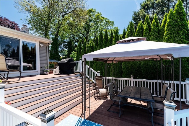 7 Lydia Ave, North Providence, RI 02904 - deck featuring a gazebo and outdoor dining area