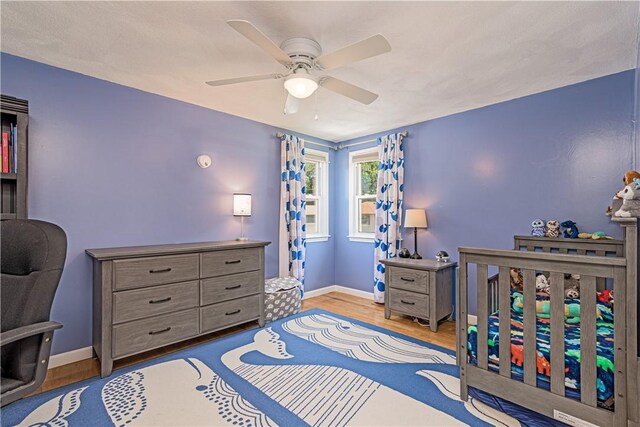 7 Lydia Ave, North Providence, RI 02904 - bedroom featuring wood finished floors, baseboards, and a ceiling fan