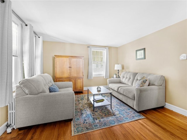 25 Community Rd, Warwick, RI 02889 - living room featuring baseboards and wood finished floors