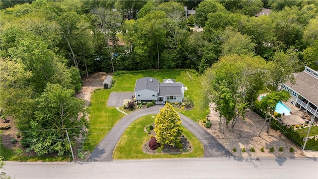 50 Maureen Dr, Smithfield, RI 02917 - view from above of property with a pool