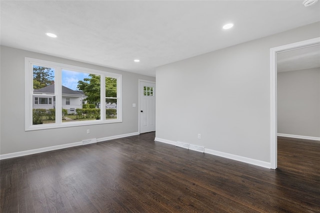 21 Victor Emanuel Ave, Providence, RI 02904 - unfurnished room featuring dark wood finished floors, baseboards, and recessed lighting