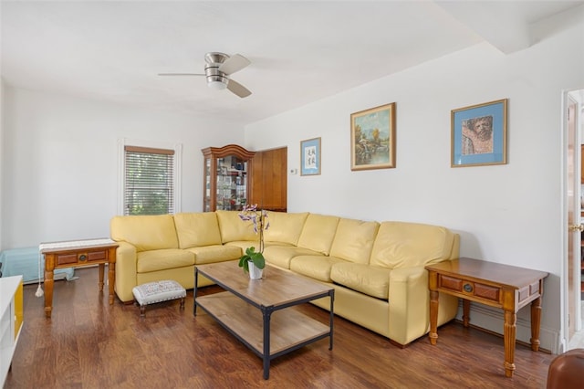 32 N Clarendon St, Cranston, RI 02910 - living area featuring a ceiling fan and wood finished floors