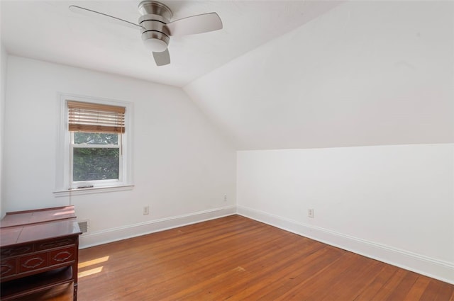 32 N Clarendon St, Cranston, RI 02910 - bonus room with wood finished floors, vaulted ceiling, baseboards, and ceiling fan