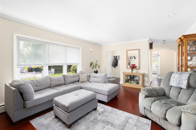 6 Humes Ave, Warwick, RI 02889 - living area with dark wood finished floors and crown molding