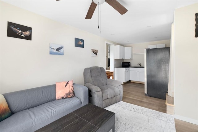 6 Humes Ave, Warwick, RI 02889 - living room featuring wood finished floors and a ceiling fan