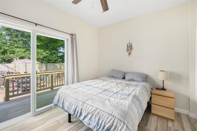 6 Humes Ave, Warwick, RI 02889 - bedroom with access to outside, wood finished floors, and a ceiling fan