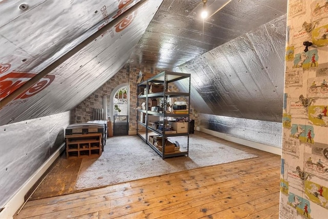 59 Woodland Rd, Woonsocket, RI 02895 - bonus room featuring hardwood / wood-style flooring and lofted ceiling