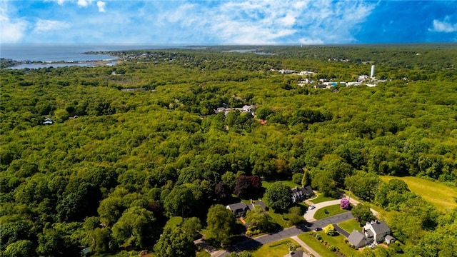 11 Crosswynds Dr, Narragansett, RI 02874 - drone / aerial view of a forest and a large body of water