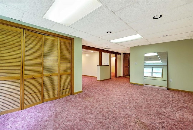 2970 Mendon Rd Unit 160, Cumberland, RI 02864 - below grade area featuring carpet, a paneled ceiling, and baseboards