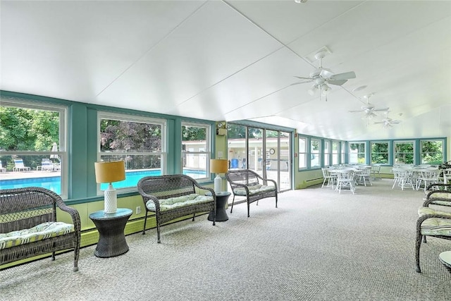 2970 Mendon Rd Unit 160, Cumberland, RI 02864 - sunroom / solarium featuring carpet and vaulted ceiling