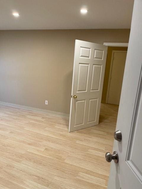 29 Woodbine St Unit 5, Pawtucket, RI 02860 - unfurnished room with light wood-type flooring, baseboards, and recessed lighting