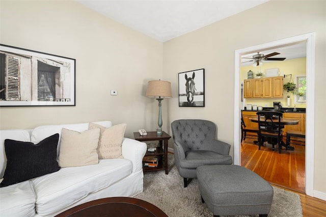 30 Lincoln St, Smithfield, RI 02917 - living room featuring light wood finished floors and a ceiling fan