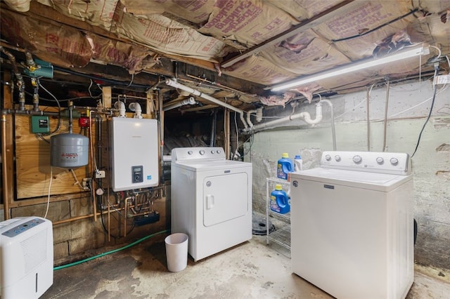 30 Lincoln St, Smithfield, RI 02917 - washroom featuring washing machine and dryer and tankless water heater