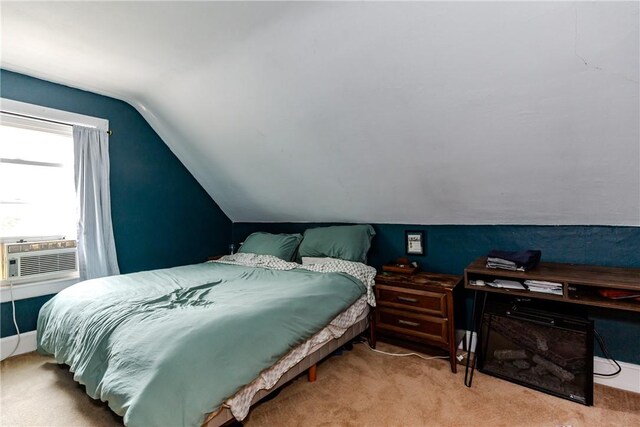 339 Beverage Hill Ave, Pawtucket, RI 02861 - carpeted bedroom with vaulted ceiling and cooling unit