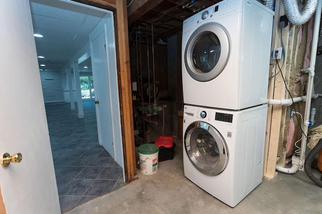 38 Williams Rd, Smithfield, RI 02917 - laundry room with estacked washer and dryer