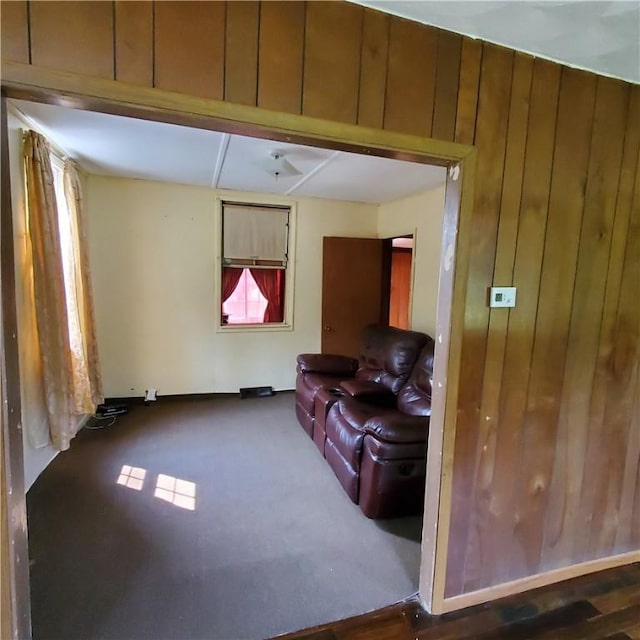 199 Plainfield Pike, Scituate, RI 02857 - living room featuring wood walls