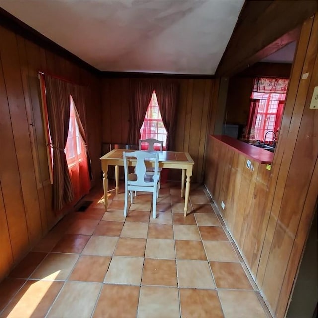 199 Plainfield Pike, Scituate, RI 02857 - dining room with wood walls