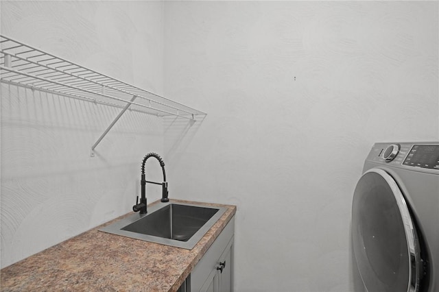510 Westmoreland Ln, North Kingstown, RI 02874 - laundry room with washer / dryer and cabinet space