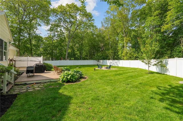 510 Westmoreland Ln, North Kingstown, RI 02874 - view of yard featuring a deck