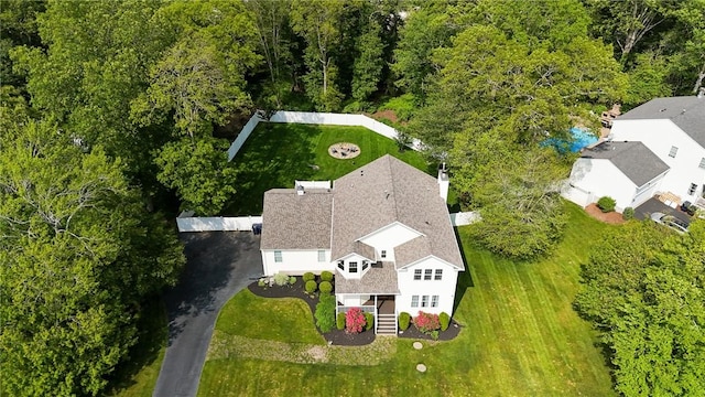 510 Westmoreland Ln, North Kingstown, RI 02874 - aerial view of property and surrounding area with a forest