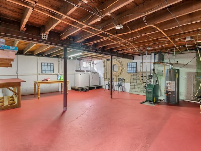 860 Centerville Rd, Warwick, RI 02886 - basement featuring gas water heater, independent washer and dryer, and a heating unit
