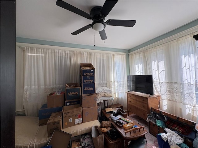 202 Jenckes St, Woonsocket, RI 02895 - living area with a ceiling fan
