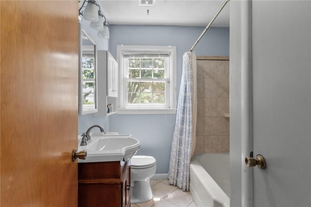 299 Buttonwoods Ave, Warwick, RI 02886 - full bath with vanity, toilet, tile patterned flooring, shower / bath combo, and baseboards