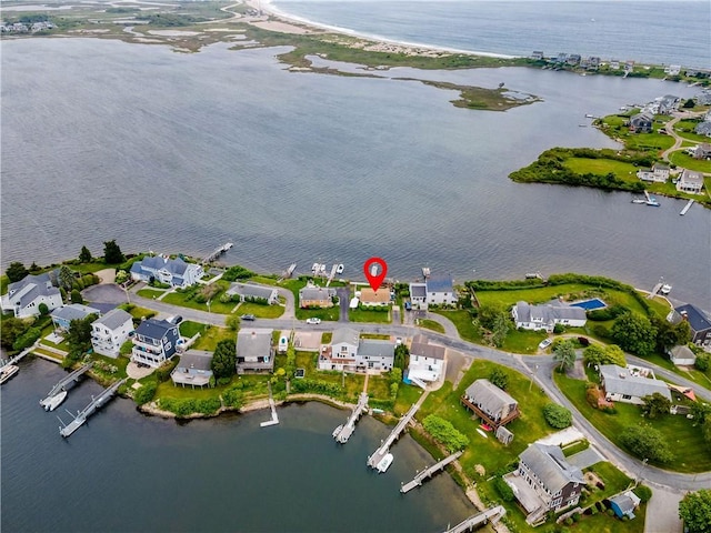 263 Prospect Rd, South Kingstown, RI 02879 - aerial view of property and surrounding area with a large body of water and nearby suburban area