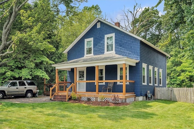 15 Boyd Ave, East Providence, RI 02914 - view of front of home with a chimney, a porch, and a shingled roof