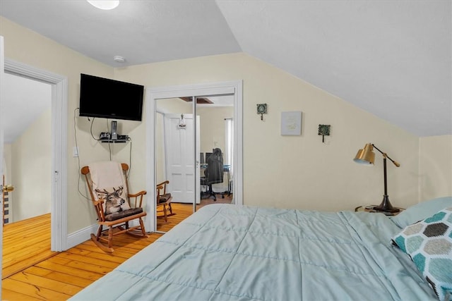 15 Boyd Ave, East Providence, RI 02914 - bedroom with light wood-style floors and vaulted ceiling