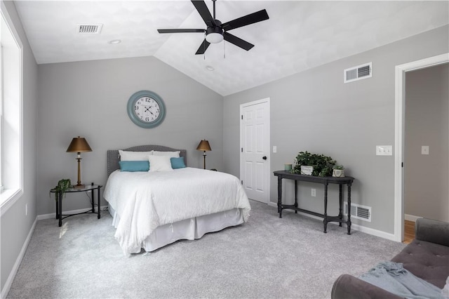 128 Old Quarry Rd, Glocester, RI 02857 - bedroom with lofted ceiling, carpet floors, a ceiling fan, and baseboards