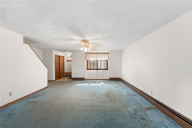 500 E Greenwich Ave Unit 108, West Warwick, RI 02893 - carpeted empty room with ceiling fan, baseboard heating, and baseboards