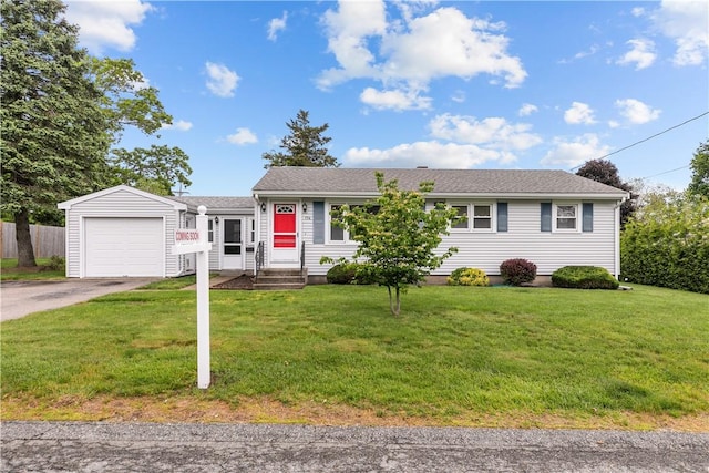 174 Russell Dr, Tiverton, RI 02878 - ranch-style home featuring a garage and driveway