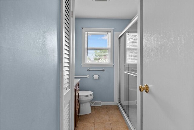 174 Russell Dr, Tiverton, RI 02878 - full bathroom featuring a stall shower, tile patterned flooring, and vanity