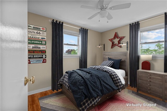 174 Russell Dr, Tiverton, RI 02878 - bedroom with wood finished floors and ceiling fan