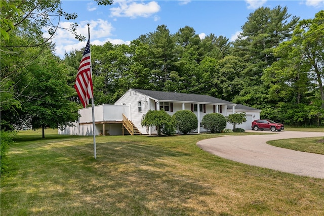 386 Mishnock Rd, West Greenwich, RI 02817 - view of front facade with stairs and a front lawn