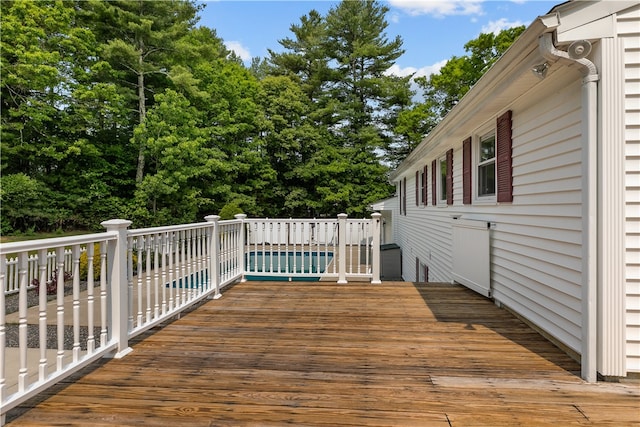 386 Mishnock Rd, West Greenwich, RI 02817 - wooden deck with an outdoor pool