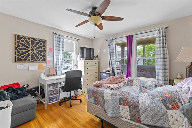 20 Cold Spring Pl, Woonsocket, RI 02895 - bedroom featuring wood finished floors, an office area, and ceiling fan